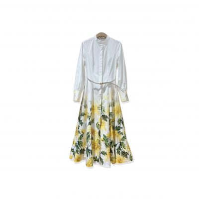 OSCAR DE LA RENTA CHRYSANTHEMUM FADE COTTON POPLIN TULLE OSCAR DE LA RENTA CHRYSANTHEMUM FADE COTTON POPLIN TULLE